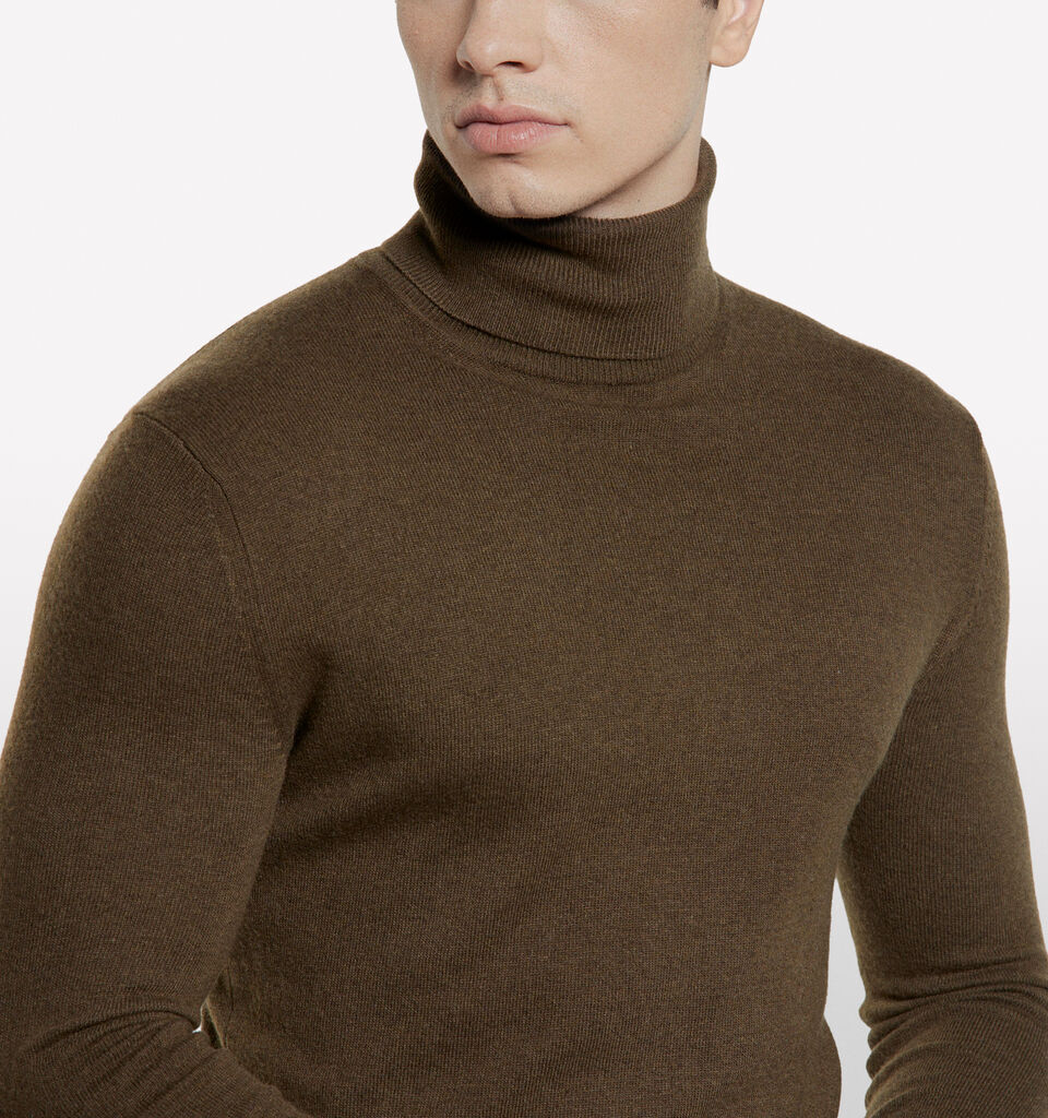 Μπλούζα καφέ regular fit με ψηλό γιακά - μπλούζες ζιβάγκο ανδρικές - Καφε | Sisley image number 4